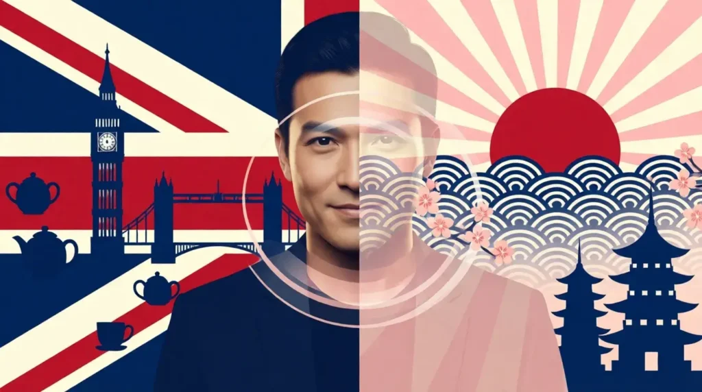 Andrew Koji British Japanese heritage mixed culture background family tree illustration