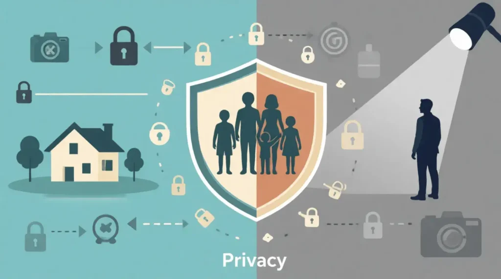 Privacy protection strategies and boundaries for public families showing Graham family approach to personal life