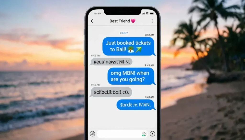 Real text message examples showing MBN used in workplace relationship and social media contexts