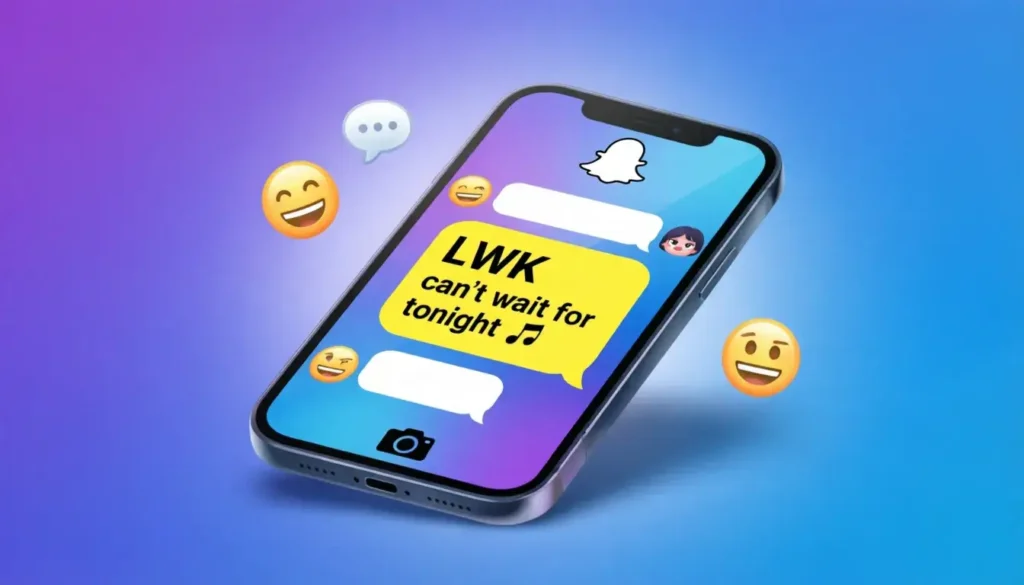 Snapchat interface showing what does LWK mean on Snapchat in chat message
