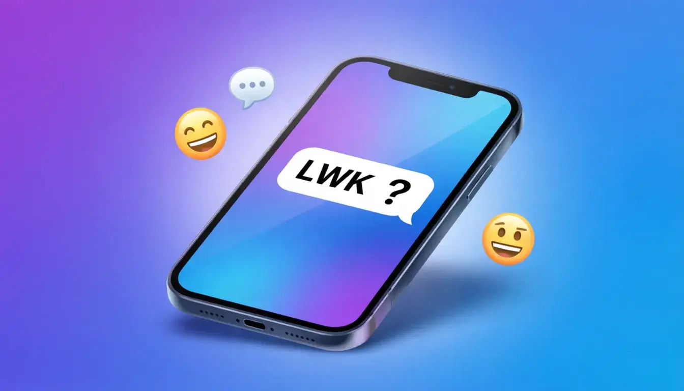 What does LWK mean in text messaging showing phone screen with LWK abbreviation